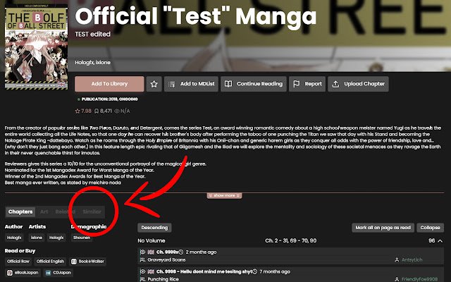 MangaDex Similar Manga  from Chrome web store to be run with OffiDocs Chromium online