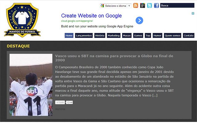 Mantos do Futebol  from Chrome web store to be run with OffiDocs Chromium online