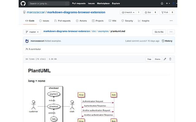 Markdown Diagrams  from Chrome web store to be run with OffiDocs Chromium online