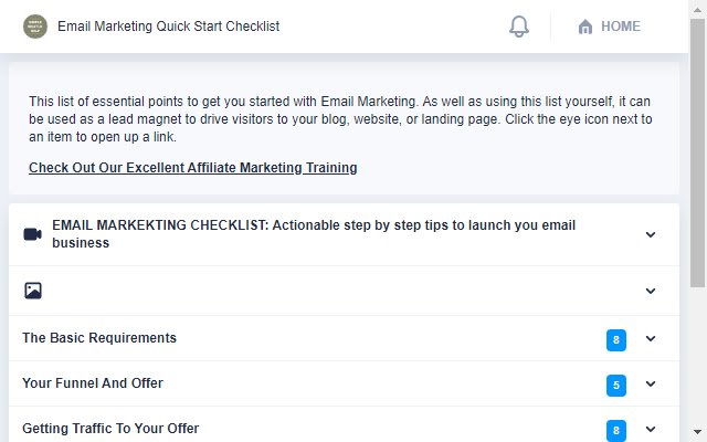 Marketing With Email Fast Start Checklist  from Chrome web store to be run with OffiDocs Chromium online