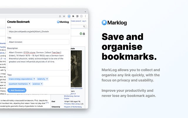 Marklog.app  from Chrome web store to be run with OffiDocs Chromium online