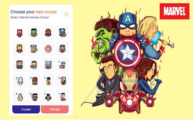 Marvel Chibi Cursor dal Chrome web store da eseguire con OffiDocs Chromium online