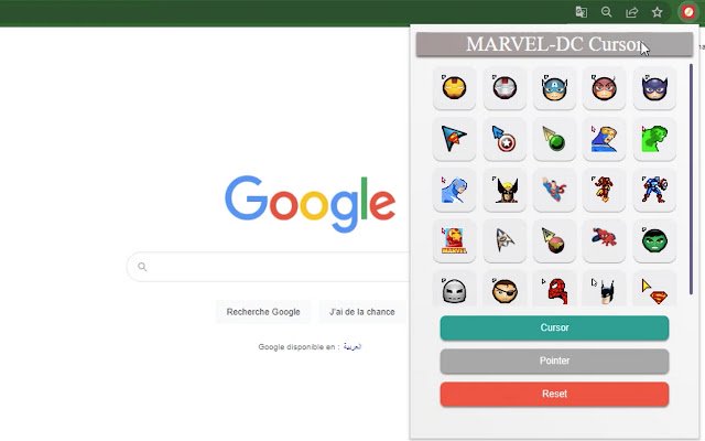 MARVEL DC Cursor  from Chrome web store to be run with OffiDocs Chromium online