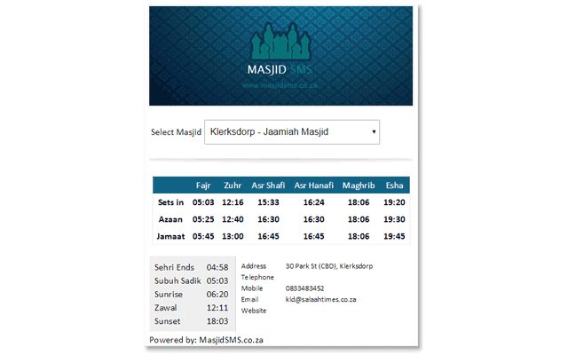 MasjidTimes מחנות האינטרנט של Chrome יופעל עם OffiDocs Chromium באינטרנט