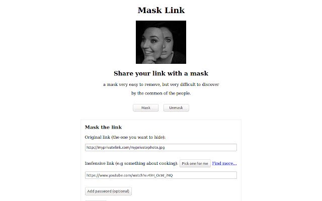 Mask Link  from Chrome web store to be run with OffiDocs Chromium online