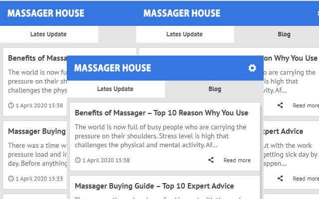 Massager House Latest Blog News  from Chrome web store to be run with OffiDocs Chromium online