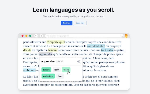 Masterlingo Learn languages as you scroll  from Chrome web store to be run with OffiDocs Chromium online