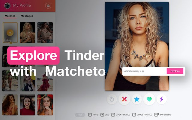 Matcheto: Tinder Auto Liker  from Chrome web store to be run with OffiDocs Chromium online