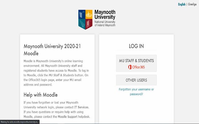 ปลั๊กอินเข้าสู่ระบบ Maynooth University Moodle จาก Chrome เว็บสโตร์ที่จะรันด้วย OffiDocs Chromium ออนไลน์