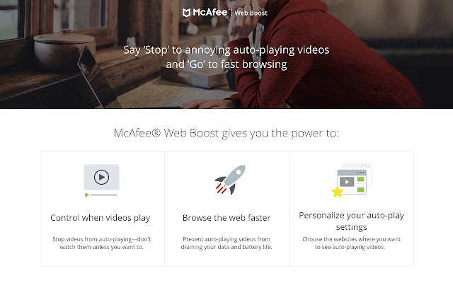 McAfee® Web Boost  from Chrome web store to be run with OffiDocs Chromium online