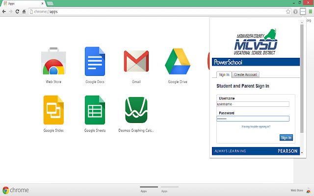 MCVSD PowerSchool  from Chrome web store to be run with OffiDocs Chromium online