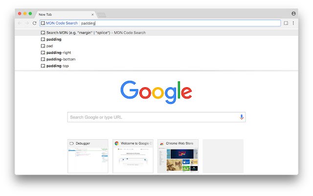 MDN Code Search  from Chrome web store to be run with OffiDocs Chromium online