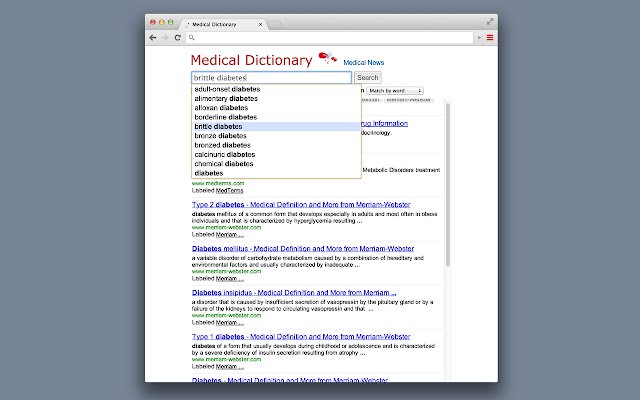 Dicționar medical Știri din magazinul web Chrome vor fi rulate cu OffiDocs Chromium online