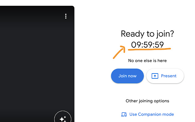 meet clock  from Chrome web store to be run with OffiDocs Chromium online