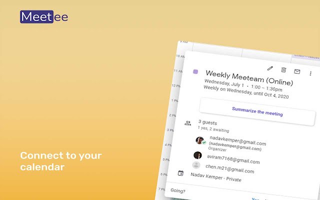 Meetee  from Chrome web store to be run with OffiDocs Chromium online