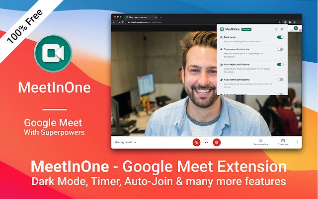 MeetInOne-Erweiterung für Google Meet aus dem Chrome-Webshop zur Ausführung mit OffiDocs Chromium online