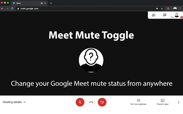 Meet Mute Toggle  from Chrome web store to be run with OffiDocs Chromium online