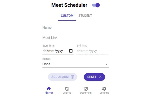 Meet Scheduler de la boutique en ligne Chrome à exécuter avec OffiDocs Chromium en ligne