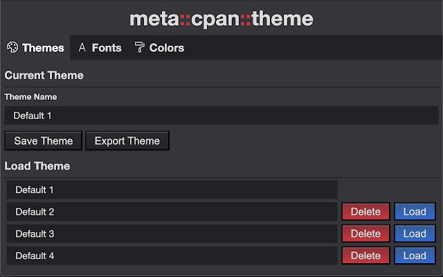 meta::cpan::theme dari toko web Chrome untuk dijalankan dengan OffiDocs Chromium online