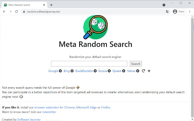 Meta Random Search  from Chrome web store to be run with OffiDocs Chromium online