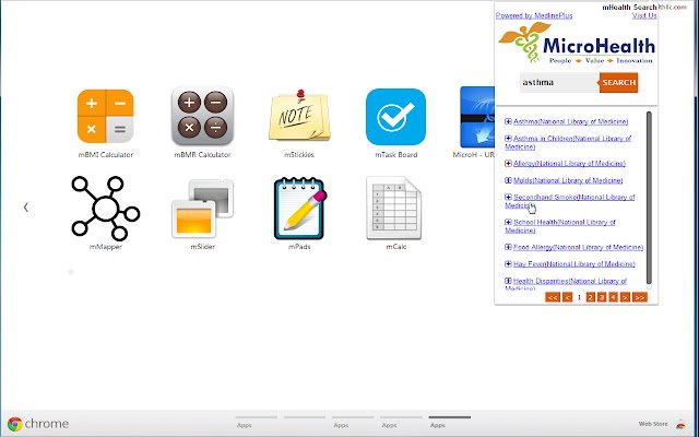 mHealth Search  from Chrome web store to be run with OffiDocs Chromium online