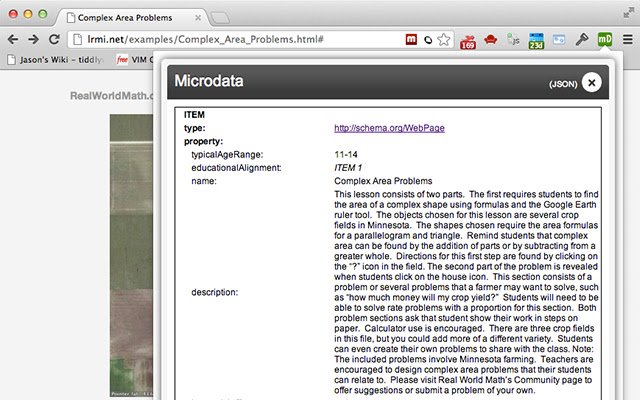 Microdata.reveal  from Chrome web store to be run with OffiDocs Chromium online