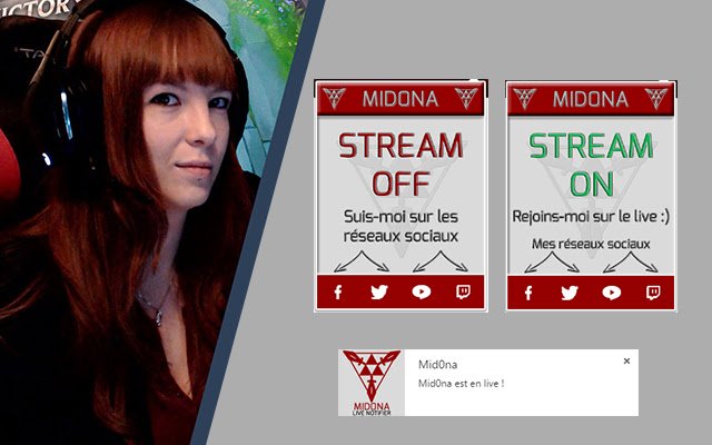 Mid0na Live Notifier  from Chrome web store to be run with OffiDocs Chromium online
