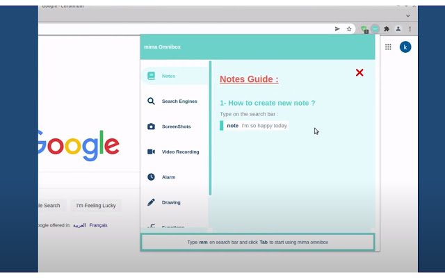 Mima Omnibox  from Chrome web store to be run with OffiDocs Chromium online
