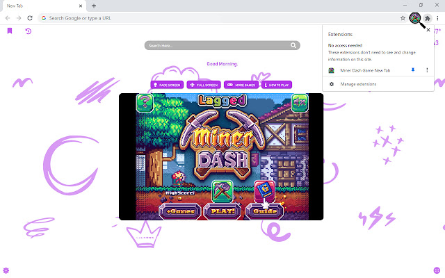 Miner Dash Game New Tab  from Chrome web store to be run with OffiDocs Chromium online