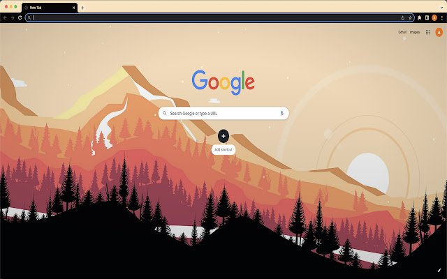 El tema minimalista Sunset Scenery de la tienda web de Chrome se ejecutará con OffiDocs Chromium en línea