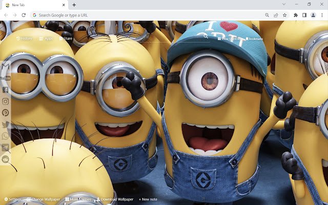 Minions Wallpaper HD New Tab  from Chrome web store to be run with OffiDocs Chromium online