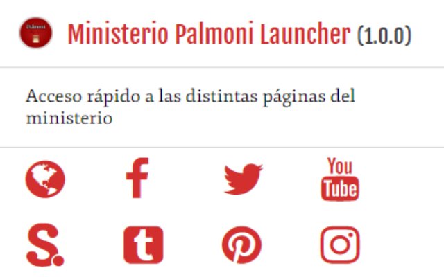 Ministerio Palmoni Launcher  from Chrome web store to be run with OffiDocs Chromium online