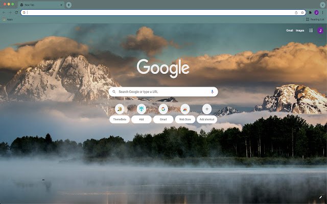 Misty Mountain Lake Theme  from Chrome web store to be run with OffiDocs Chromium online