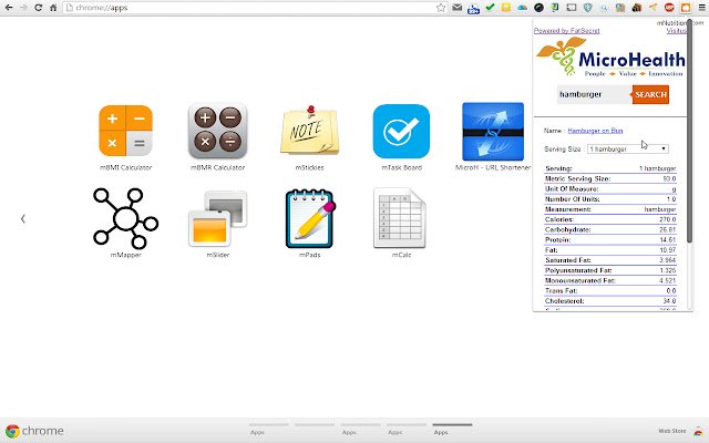 mNutrition  from Chrome web store to be run with OffiDocs Chromium online