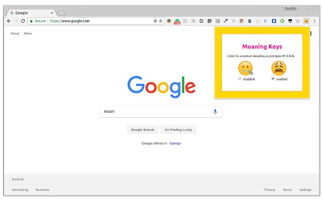 来自 Chrome 网上商店的 Moaning Keys 将与 OffiDocs Chromium 在线一起运行