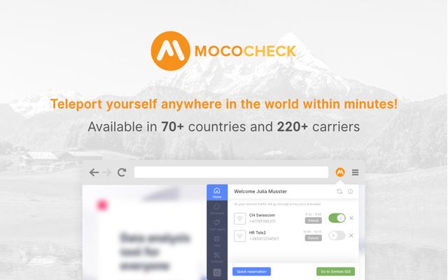 Mococheck Mobile Proxy מחנות האינטרנט של Chrome שיופעל עם OffiDocs Chromium באינטרנט