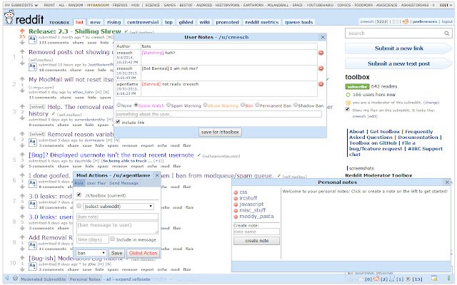 Moderator toolbox for reddit  from Chrome web store to be run with OffiDocs Chromium online