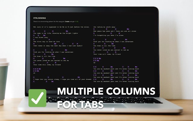Modest Guitar | Columns for Ultimate Guitar  from Chrome web store to be run with OffiDocs Chromium online