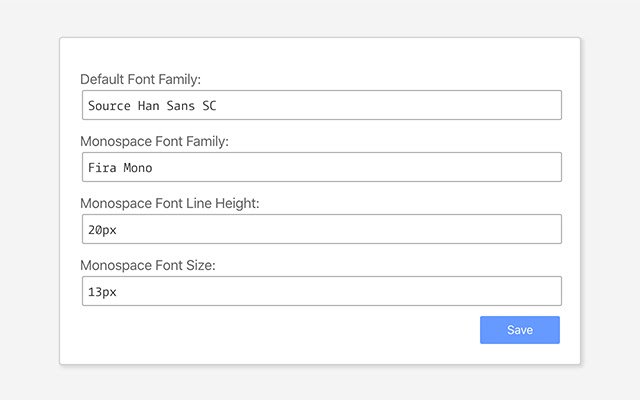 Modify DevTools Fonts  from Chrome web store to be run with OffiDocs Chromium online