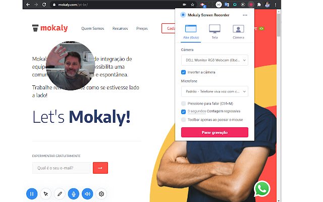 Mokaly Screen Recorder از فروشگاه وب Chrome برای اجرا با OffiDocs Chromium به صورت آنلاین