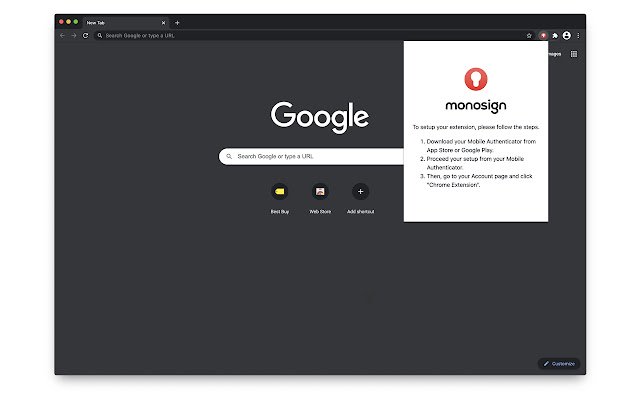 MonoSign IAM  from Chrome web store to be run with OffiDocs Chromium online