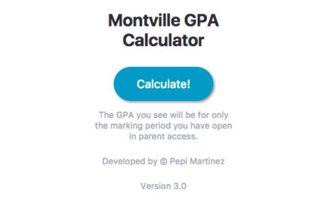 Montville GPA Calculator da Chrome Web Store para ser executado com OffiDocs Chromium online