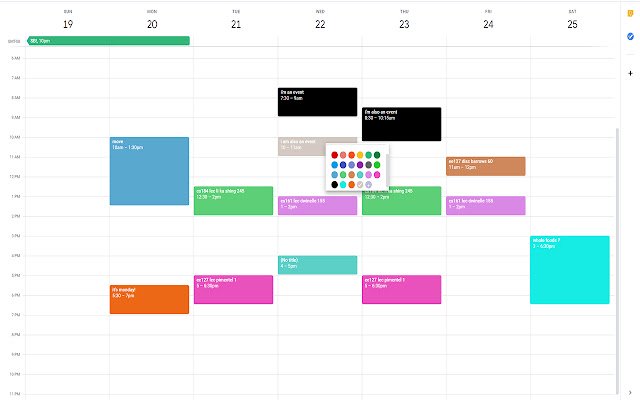 More Colors for Calendar!  from Chrome web store to be run with OffiDocs Chromium online