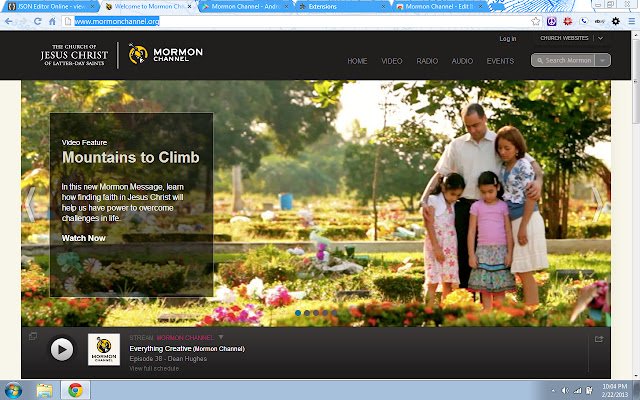 Mormon Channel  from Chrome web store to be run with OffiDocs Chromium online