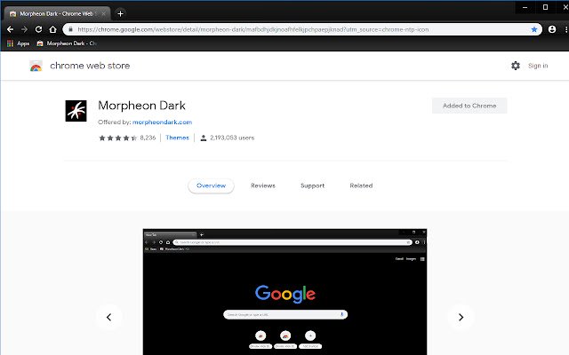 Morpheon Dark  from Chrome web store to be run with OffiDocs Chromium online