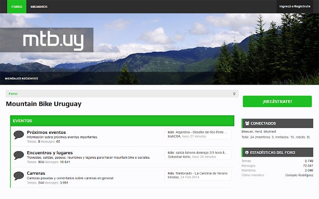 Mountain Bike Uruguay  from Chrome web store to be run with OffiDocs Chromium online