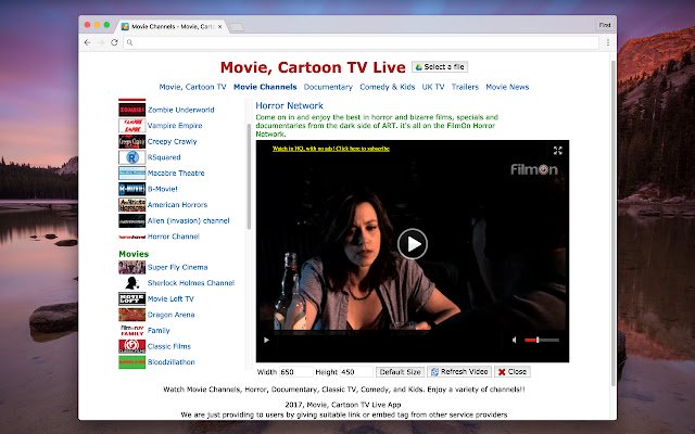 Movie, Cartoon TV Live  from Chrome web store to be run with OffiDocs Chromium online