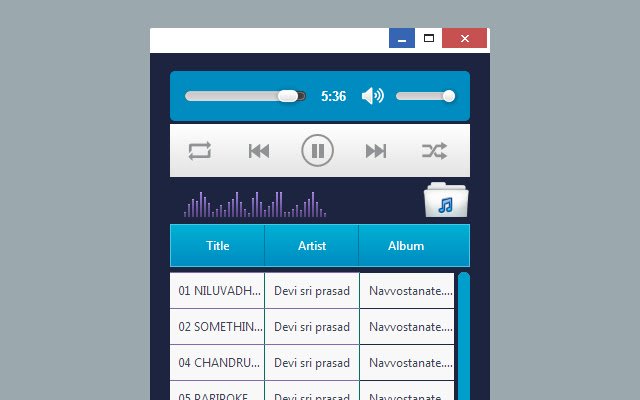 Lecteur MP3 de la boutique en ligne Chrome à exécuter avec OffiDocs Chromium en ligne