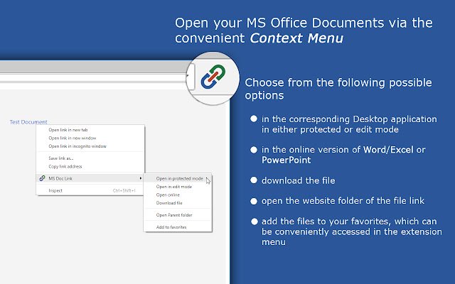 MS Doc Link  from Chrome web store to be run with OffiDocs Chromium online