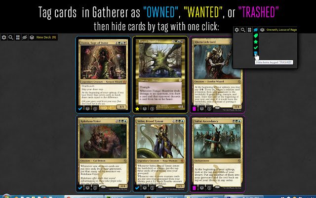 MTG Gatherer Plus {BETA}  from Chrome web store to be run with OffiDocs Chromium online